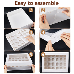 24-Slot Cardboard Paper Cupcake Bakery Boxes&nbsp;CON-WH0095-123B