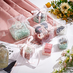 Transparent Plastic PET Box Gift Packaging&nbsp;CON-WH0052-8x8cm