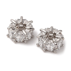 Brass Micro Pave Cubic Zirconia Beads&nbsp;KK-CJC0013-07P-RS