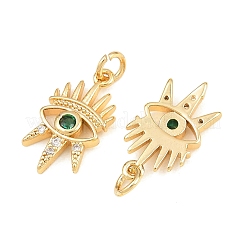 Brass Micro Pave Cubic Zirconia Charms&nbsp;KK-Q085-05C-G