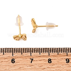 Brass Micro Pave Clear Cubic Zirconia Butterfly Stud Earrings&nbsp;EJEW-C158-16A-G