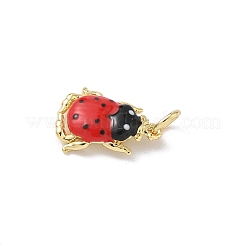Insect Themes Brass Enamel Pendants&nbsp;KK-B155-01B-01G