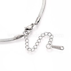 2.5MM 304 Stainless Steel Herringbone Chain Necklaces&nbsp;NJEW-N058-01A-P