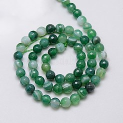 Natural Striped Agate/Banded Agate Beads Strands&nbsp;G-G581-6mm-12
