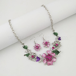 Flower Alloy Rhinestone Jewelry Set&nbsp;FS-WGD5AB0-01