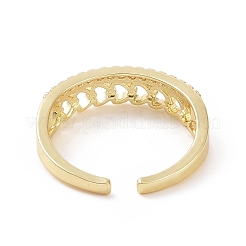 Clear Cubic Zirconia Hollow Out Heart Open Cuff Ring&nbsp;RJEW-E072-08