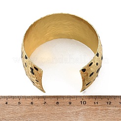 Hammered Brass Enamel Cuff Bangles&nbsp;BJEW-A163-05G