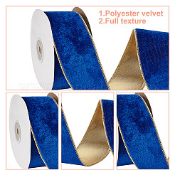 Polyester Velvet Wired Ribbon&nbsp;SRIB-WH0072-04C