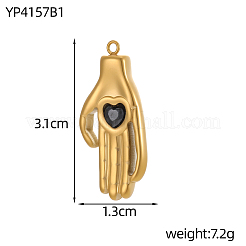 304 Stainless Steel Pave Cubic Zirconia Pendants&nbsp;STAS-OY012-26G