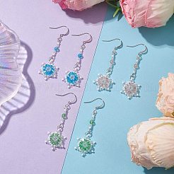 Glass Seed Beaded Dangle Earrings&nbsp;EJEW-MZ00171