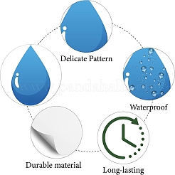 8 Sheets Plastic Waterproof Self-Adhesive Picture Stickers&nbsp;DIY-WH0428-119