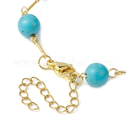 Natural & Synthetic Mixed Round Beaded Link Chain Bracelet&nbsp;BJEW-JB09970