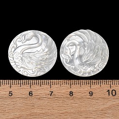 Natural White Shell Carved Cabochons&nbsp;SHEL-G024-03C