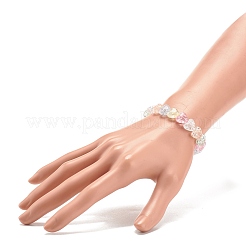 Candy Color Acrylic Heart Beaded Stretch Bracelet for Kids&nbsp;BJEW-JB08241