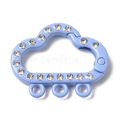 Spray Painted Alloy Rhinestone Spring Gate Ring&nbsp;PALLOY-P292-05