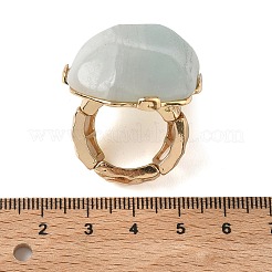 Natural Flower Amazonite & Alloy Finger Rings for Women&nbsp;RJEW-G375-01G-06