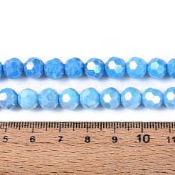 Anti-Tarnish Electroplate Glass Beads Strands&nbsp;EGLA-T021-8mm-15-15