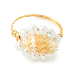 Natural Sea Shell Finger Rings&nbsp;RJEW-JR01058
