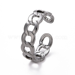 Curb Chain Shape & Wire Wrap Cuff Rings Set&nbsp;RJEW-D116-05B