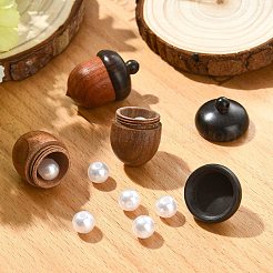 3Pcs 3 Colors Wooden Acorn Box Jewelry Pendants&nbsp;WOOD-CJ0002-64