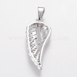Brass Micro Pave Cubic Zirconia Pendants&nbsp;ZIRC-L067-22-P-NR
