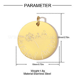 304 Stainless Steel Pendants&nbsp;STAS-OY010-68G