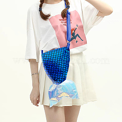 Sparkly Hologram Spandex Mermaid Printed Fish Scale Fabric&nbsp;DIY-WH0304-587A