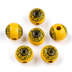 Spray Painted Wood Beads&nbsp;WOOD-N015-01-13