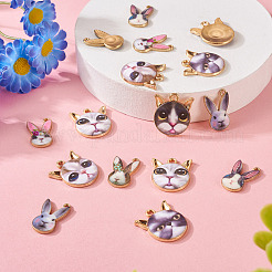 16Pcs 8 Style Rack Plating Alloy Enamel Pendants&nbsp;ENAM-TA0001-48