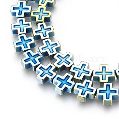 Electroplated Non-magnetic Synthetic Hematite Beads Strands&nbsp;G-P392-F
