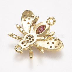 Brass Micro Pave Cubic Zirconia Links&nbsp;ZIRC-A009-17G