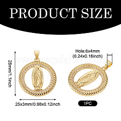 1Pc Brass Micro Pave Cubic Zirconia Pendants&nbsp;KK-TA0002-80A-G