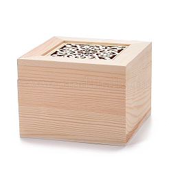 Square Shape Unfinished Hollow Wood Storage Box&nbsp;OBOX-NB0001-07