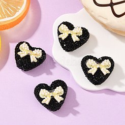 5Pcs Resin and Alloy Heart Beads&nbsp;RESI-SZ0002-17F