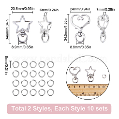 20Sets 2 Styles Alloy Swivel Clasps&nbsp;FIND-SC0011-12