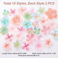 30Pcs 15 Styles Plastic Beads&nbsp;KY-GA0001-33