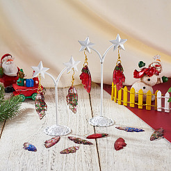 DIY Christmas Theme Epoxy Resin Wing Dangle Earring Kits&nbsp;DIY-TA0010-31