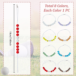 8Pcs Elastic Cords and Glass Golf Beads Count Stroke Score Counter&nbsp;HJEW-DR00089