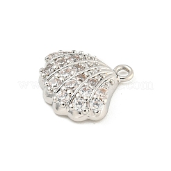 Rack Plating Brass Micro Pave Clear Cubic Zirconia Charms&nbsp;KK-P277-10P