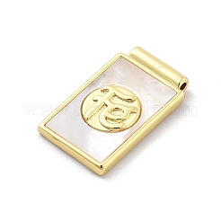 Rack Plating Brass Pave Shell Pendants&nbsp;KK-Q006-32G-01