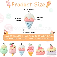 30Pcs 6 Styles Opaque Resin Pendants&nbsp;RESI-CJ0005-26
