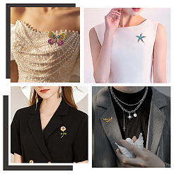 12Pcs 12 Styles Zinc Alloy and Rhinestone Brooch&nbsp;JEWB-AR0001-20