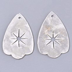 Natural Capiz Shell Pendants&nbsp;X-SHEL-N026-104