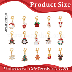 30Pcs 15 Style Alloy Enamel Pendant Decorations&nbsp;HJEW-ME00074