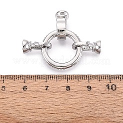 Brass Micro Pave Clear Cubic Zirconia Fold Over Clasps&nbsp;KK-Q074-19P