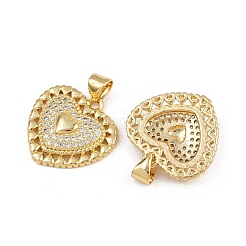Brass Micro Pave Clear Cubic Zirconia Pendants&nbsp;ZIRC-I367-13G-06