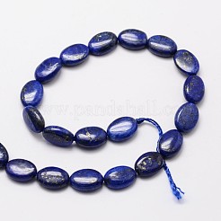 Dyed Synthetic Turquoise Imitation Lapis Lazuli Flat Oval Beads Strands&nbsp;G-M265-14x10mm-02-01