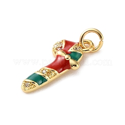 Brass Micro Pave Cubic Zirconia Pendants&nbsp;KK-I383-01G-03