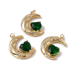 Brass Micro Pave Cubic Zirconia Pendants&nbsp;KK-G439-40G