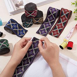 12.25M 7 Colors Ethnic Style Polyester Ribbons&nbsp;OCOR-FG0001-23